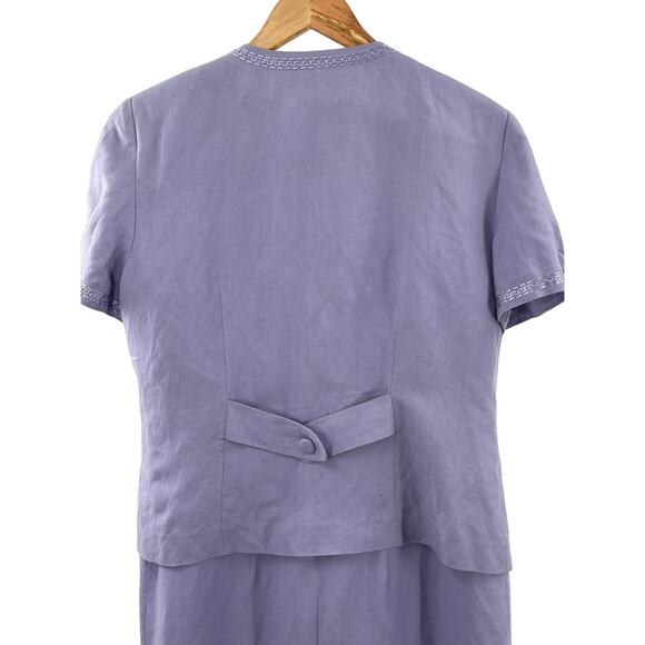 Jessica Howard Dress And Jacket Set Size 10 P Linen And Rayon Embroidery‎ - Picture 4 of 8